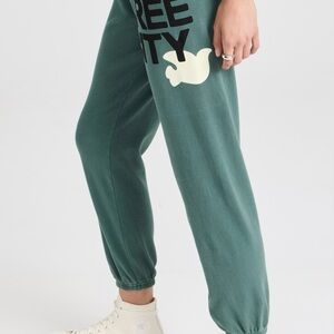 FreecityGreen Sweatpants with Graphic Print